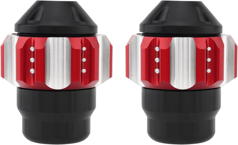Windance 2pcs Front Wheel Frame Sliders Aluminum Alloy Fork Crash Protection Decoration Cup for Motorcycles Motocross Moped Scooters Dirt Pit Bikes (Red) - Image 1